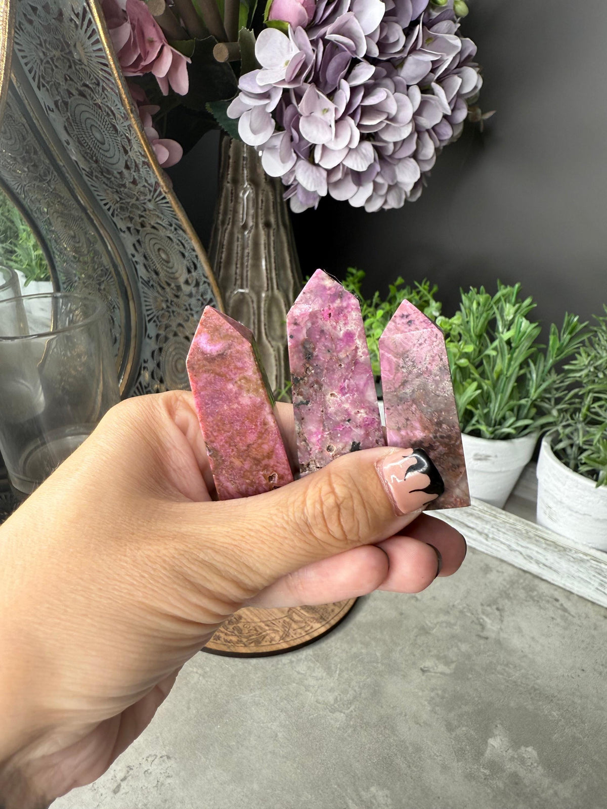 Cobalt Calcite Crystal Towers