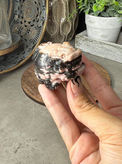 Rhodonite Pixiu Crystal Carving