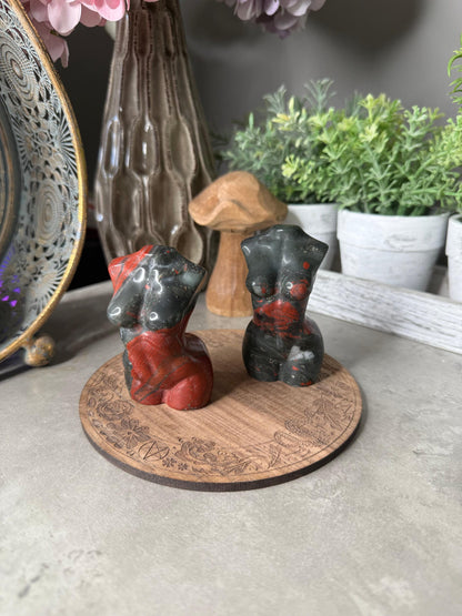 African Bloodstone Goddess Crystal Carvings
