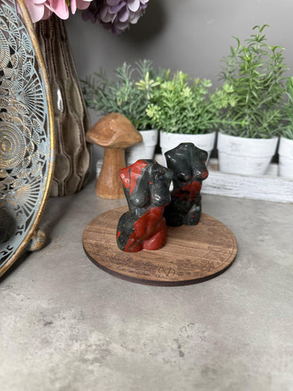African Bloodstone Goddess Crystal Carvings