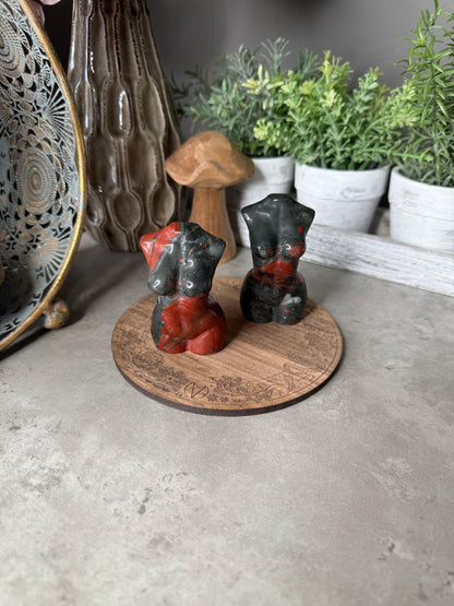 African Bloodstone Goddess Crystal Carvings
