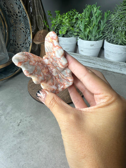 Red Vein Jasper Sitting Fairy Crystal Carving - 79g