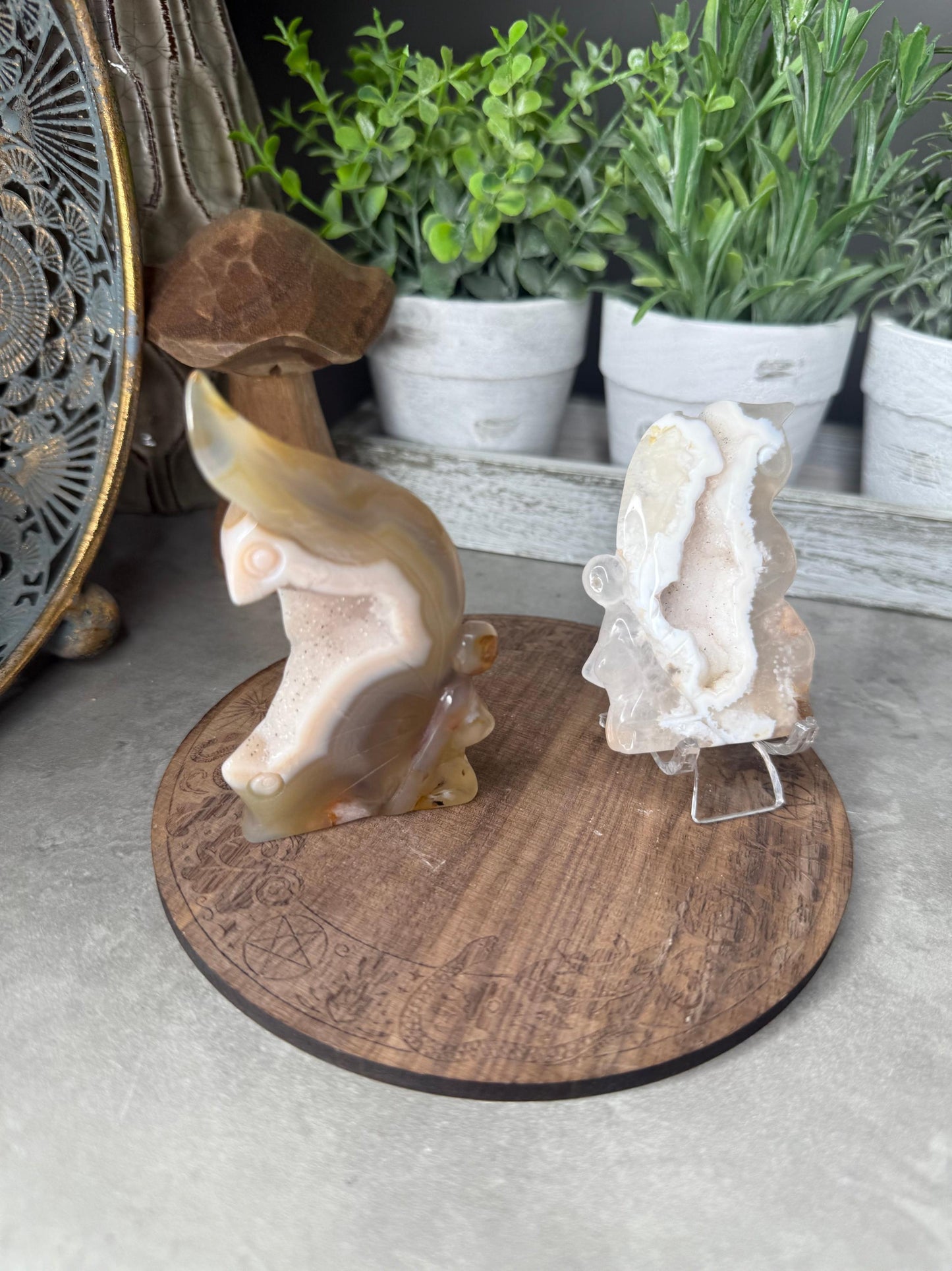 Druzy Agate Sitting Fairy Small Crystal Carvings