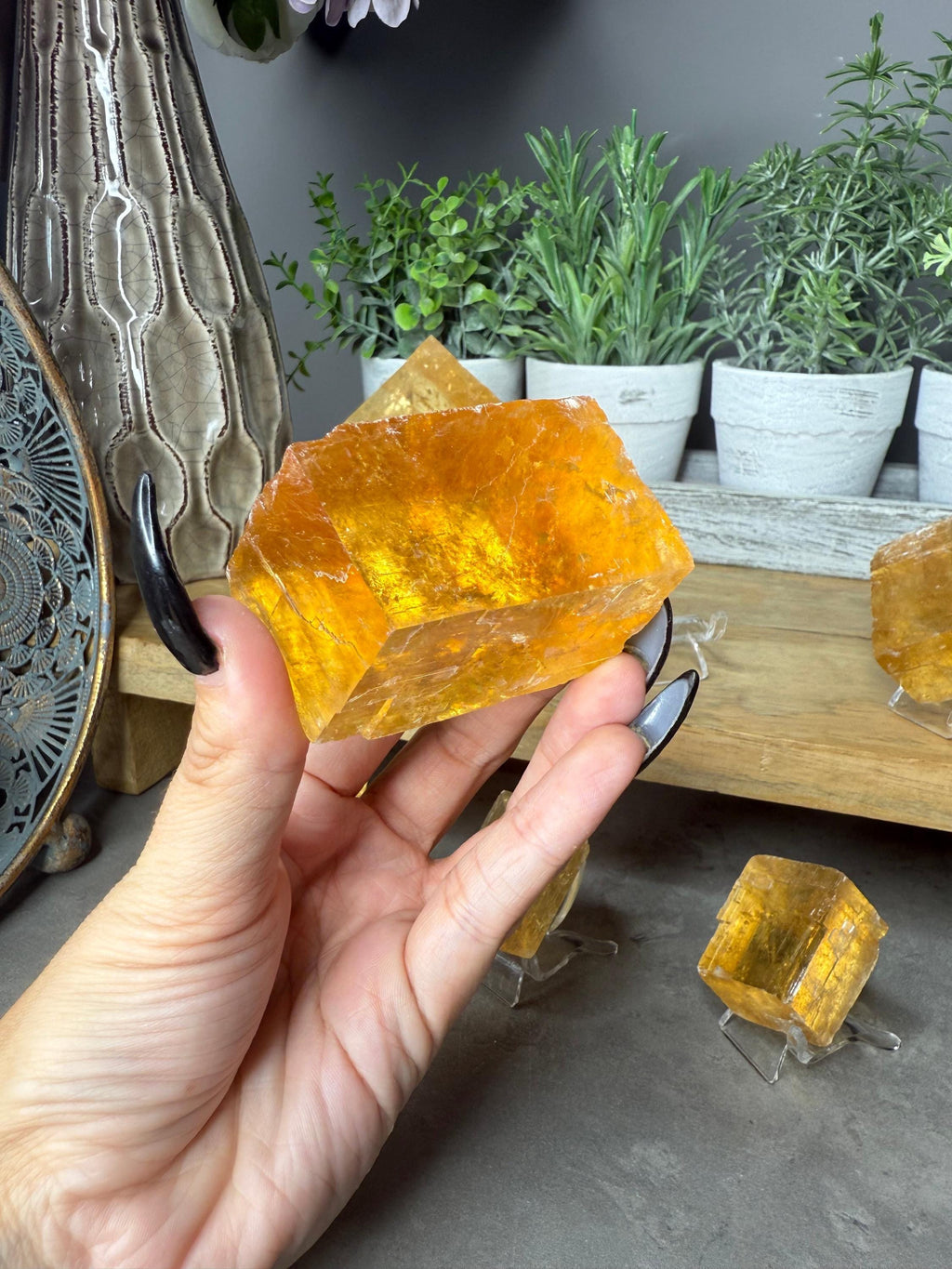 AAA Raw Optical Honey Calcite Crystals