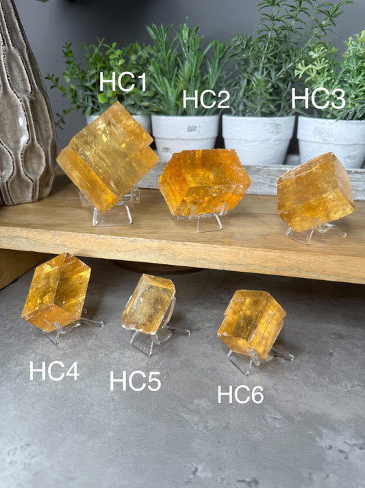 AAA Raw Optical Honey Calcite Crystals