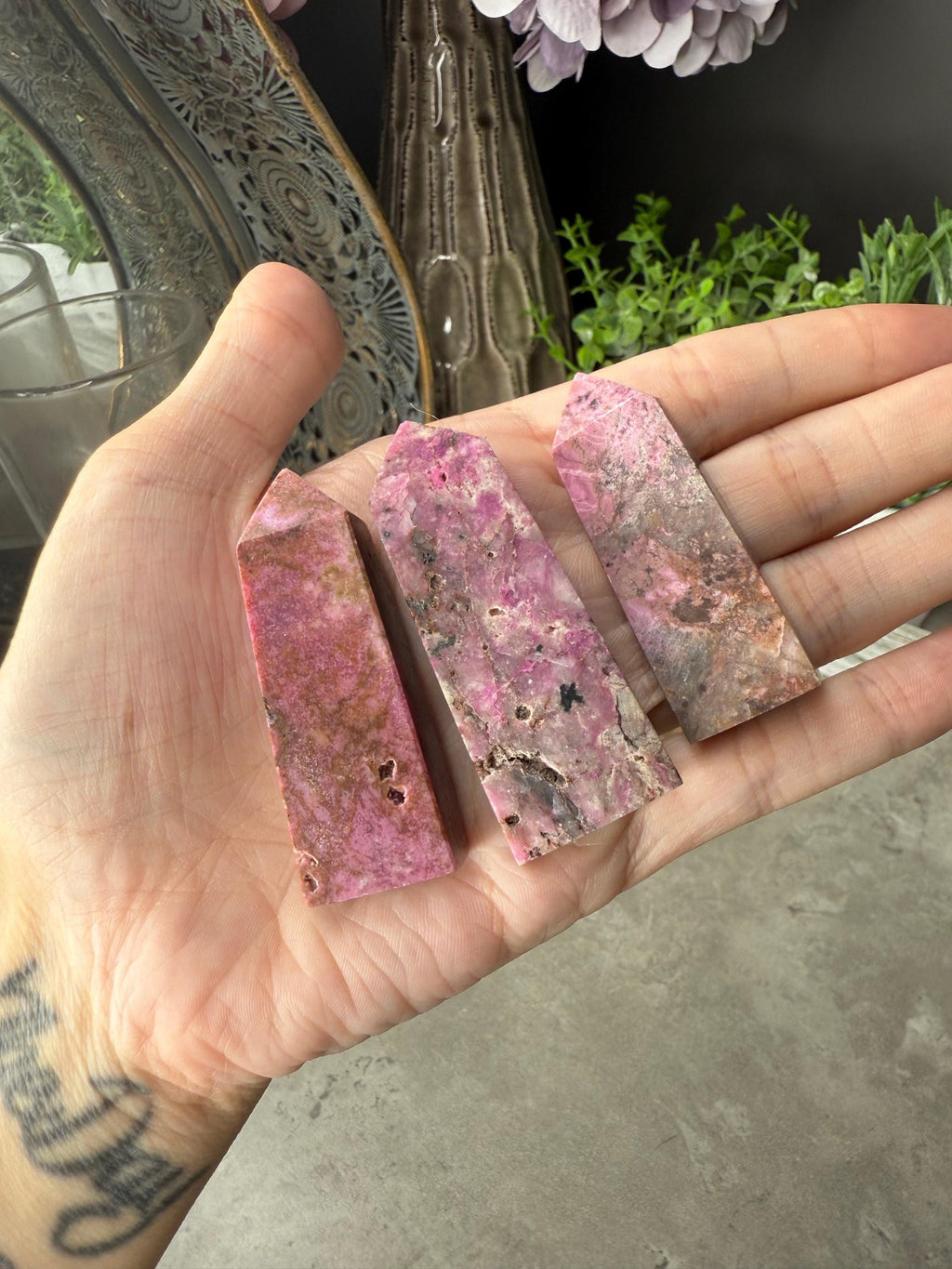 Cobalt Calcite Crystal Towers
