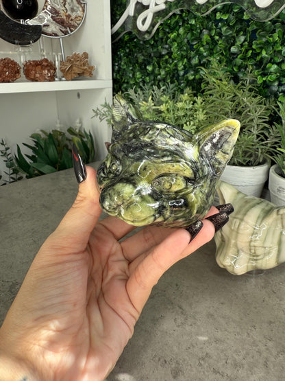 Three Eyed Cat Crystal Carvings - Multiple Crystal Options
