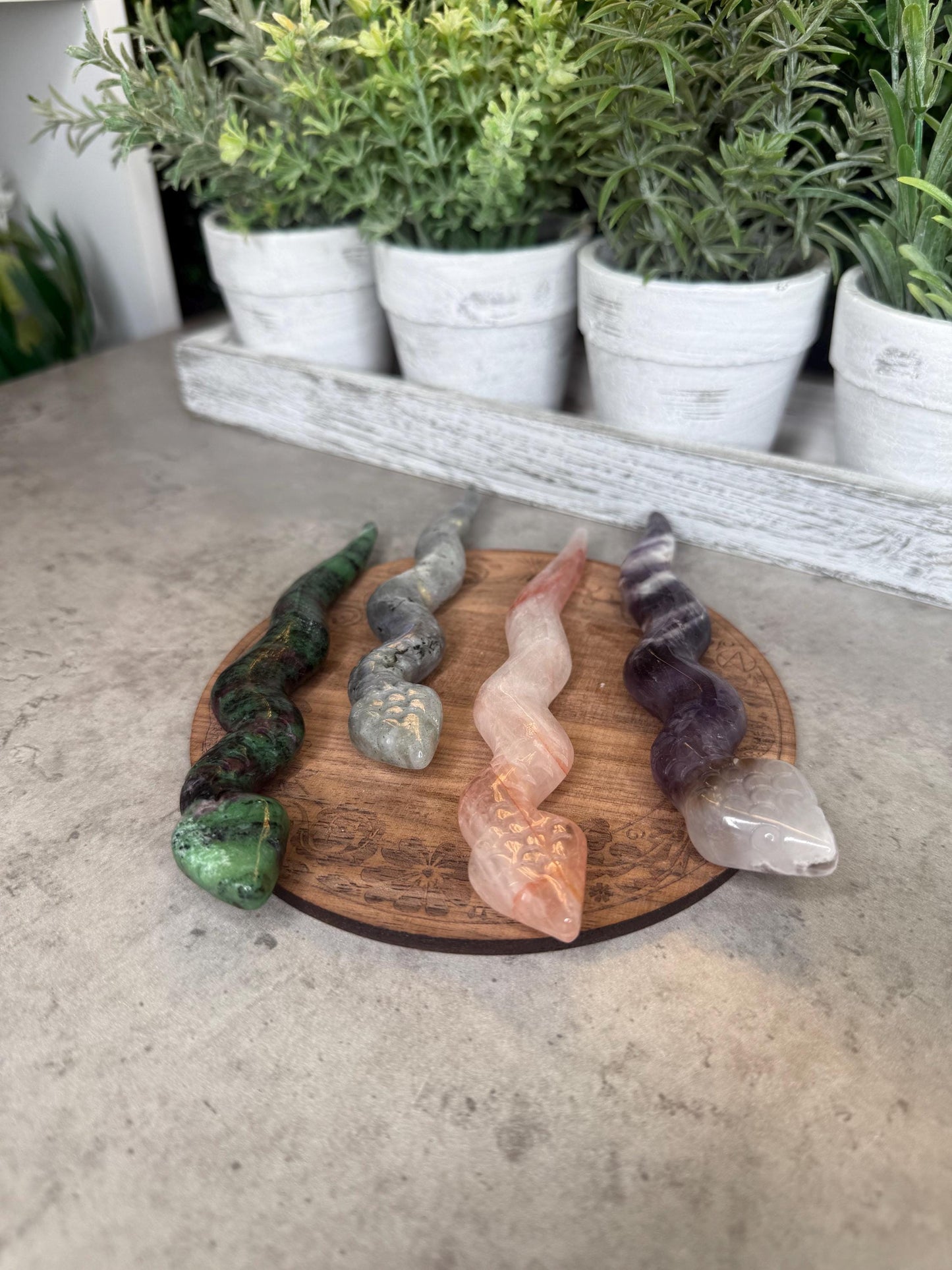 Snake Crystal Carvings - Multiple Crystal Options