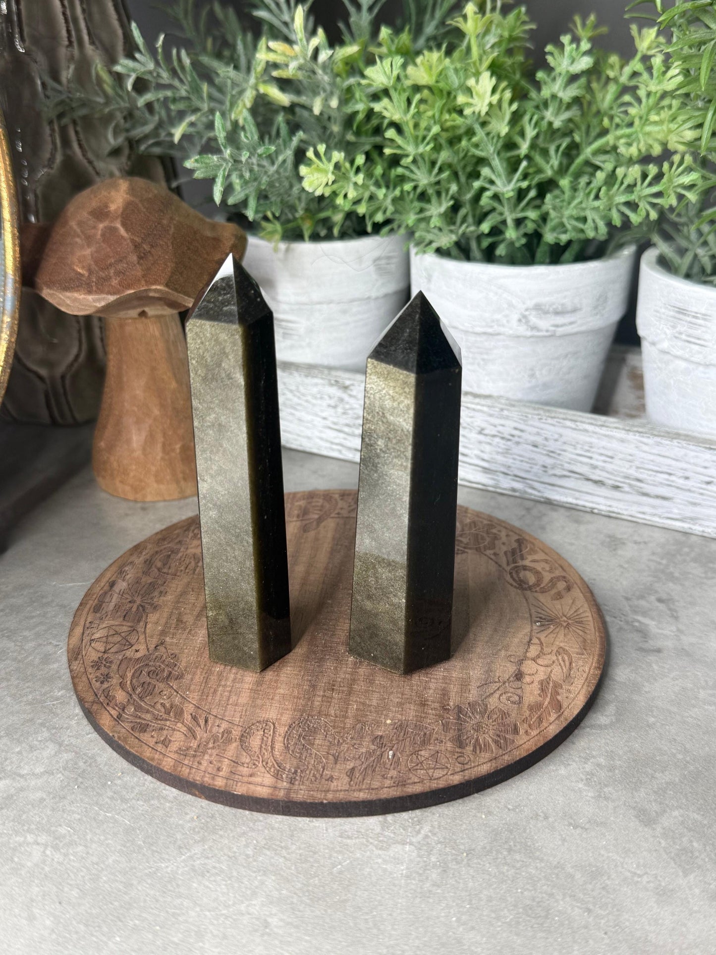 Gold Sheen Obsidian Crystal Towers