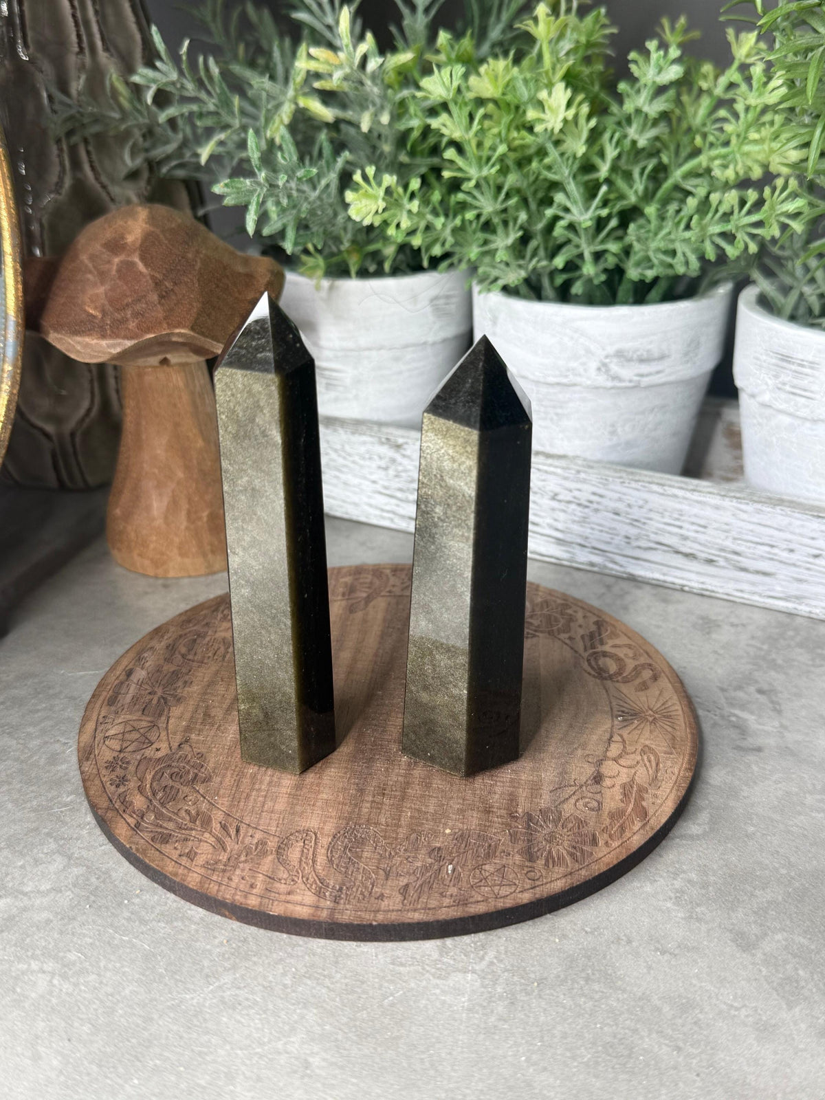 Gold Sheen Obsidian Crystal Towers