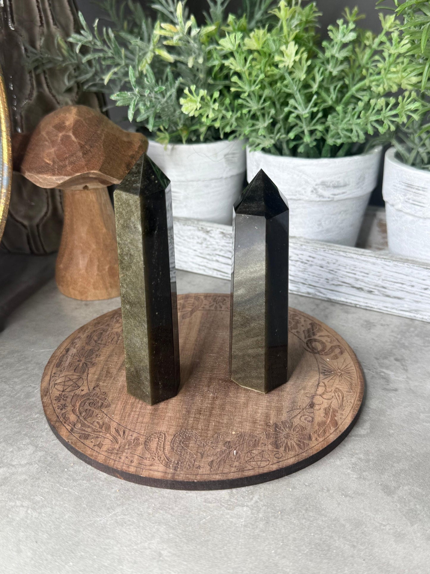 Gold Sheen Obsidian Crystal Towers