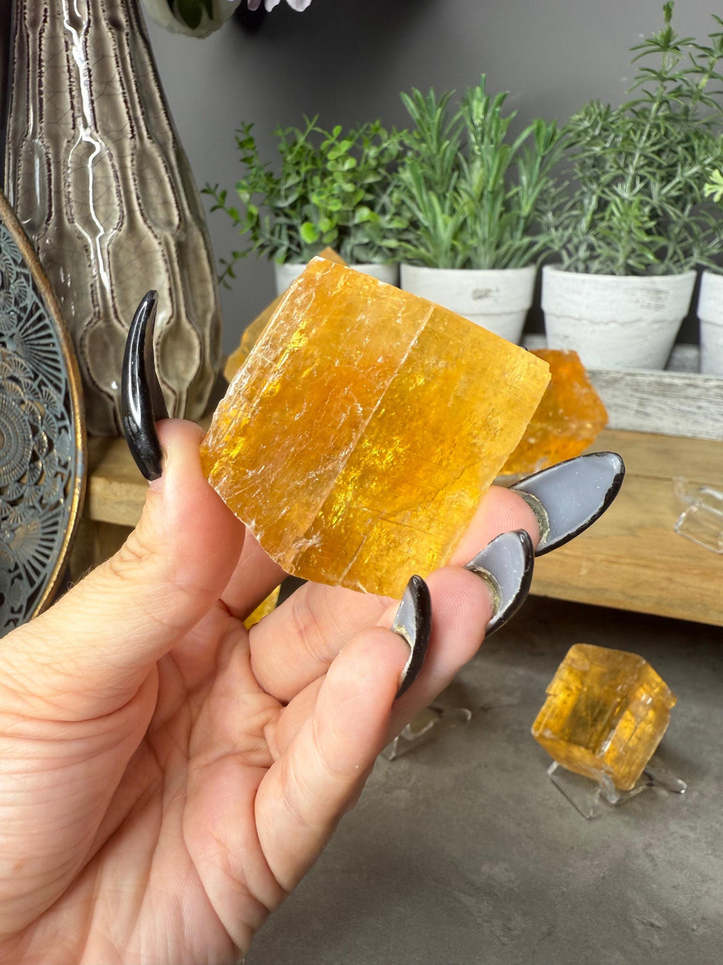 AAA Raw Optical Honey Calcite Crystals