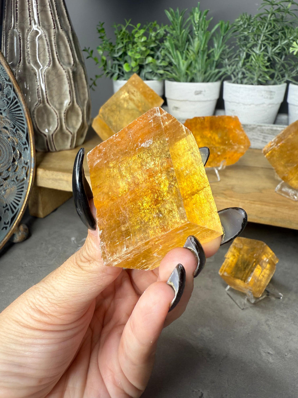 AAA Raw Optical Honey Calcite Crystals