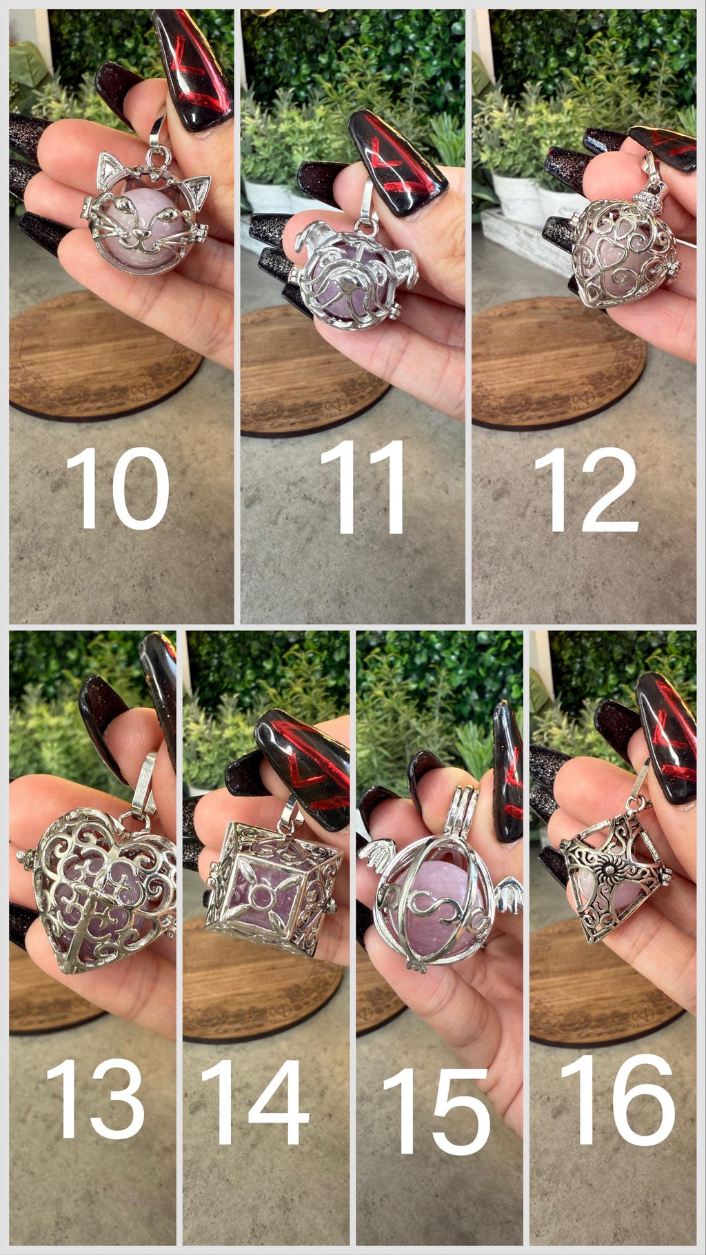 Kunzite Sphere Cage Pendant with Feather Charms