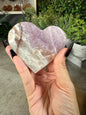 Crystal Heart Carvings in Moonstone, Amethyst, Ruby Zoisite, Amethyst Agate, and Fire Quartz