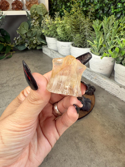 Halloween Spooky Ghosts and Spiders Mini Crystal Carvings