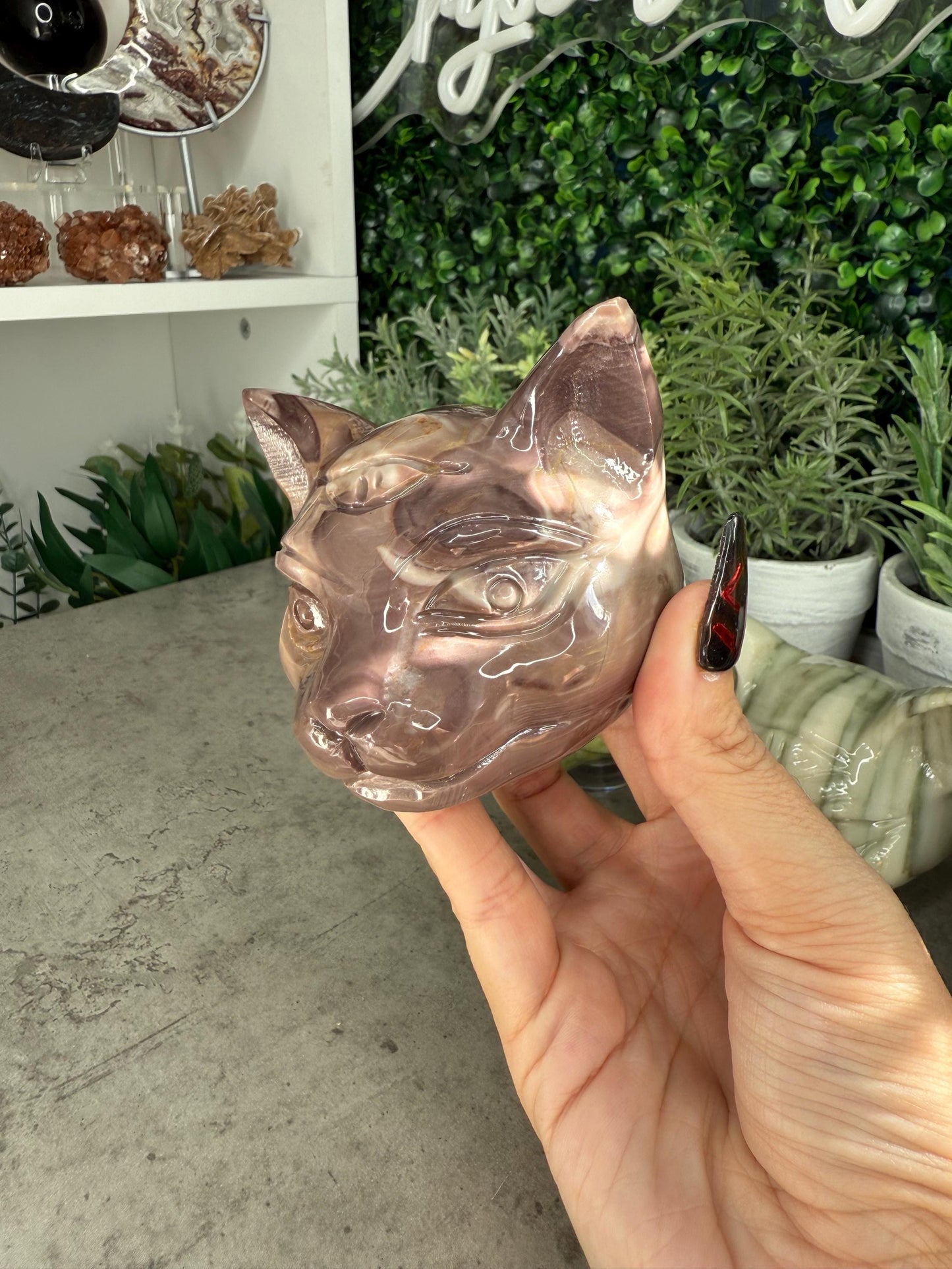 Three Eyed Cat Crystal Carvings - Multiple Crystal Options