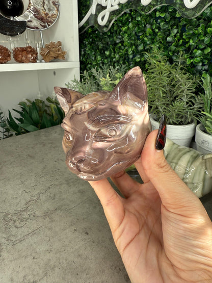 Three Eyed Cat Crystal Carvings - Multiple Crystal Options
