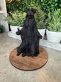 Unpolished Obsidian Hecate Crystal Carving - 6 inches tall