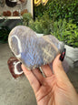 Crystal Heart Carvings in Moonstone, Amethyst, Ruby Zoisite, Amethyst Agate, and Fire Quartz