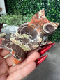 Money Agate Triple Moon Crystal Carvings