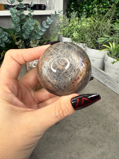 AAA Black Moonstone Crystal Spheres - High Quality - Multiple Sizes