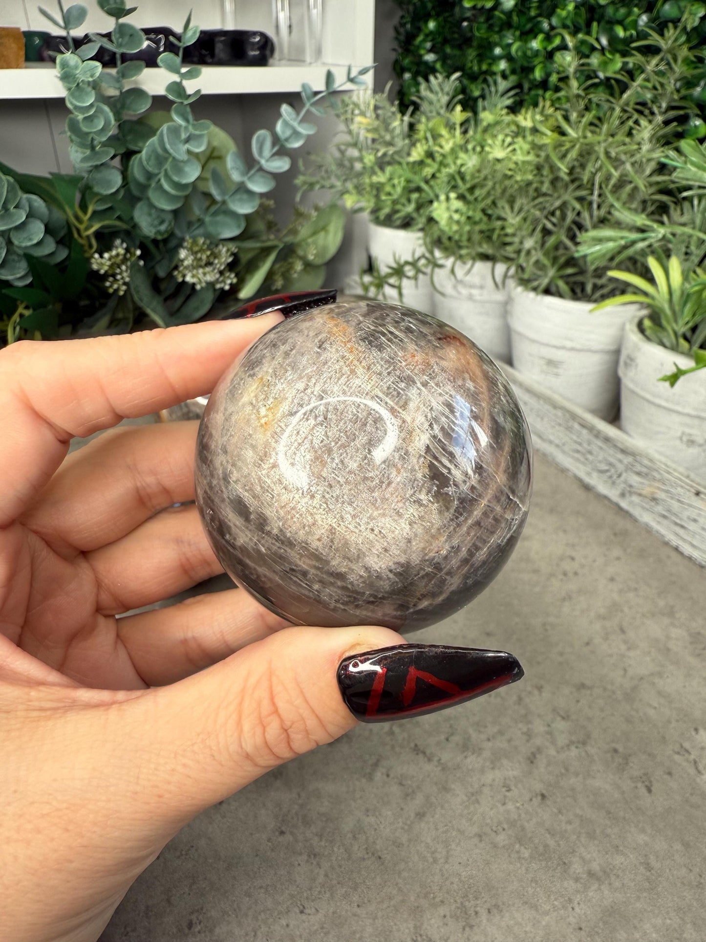 AAA Black Moonstone Crystal Spheres - High Quality - Multiple Sizes