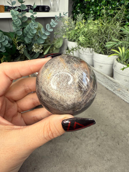 AAA Black Moonstone Crystal Spheres - High Quality - Multiple Sizes