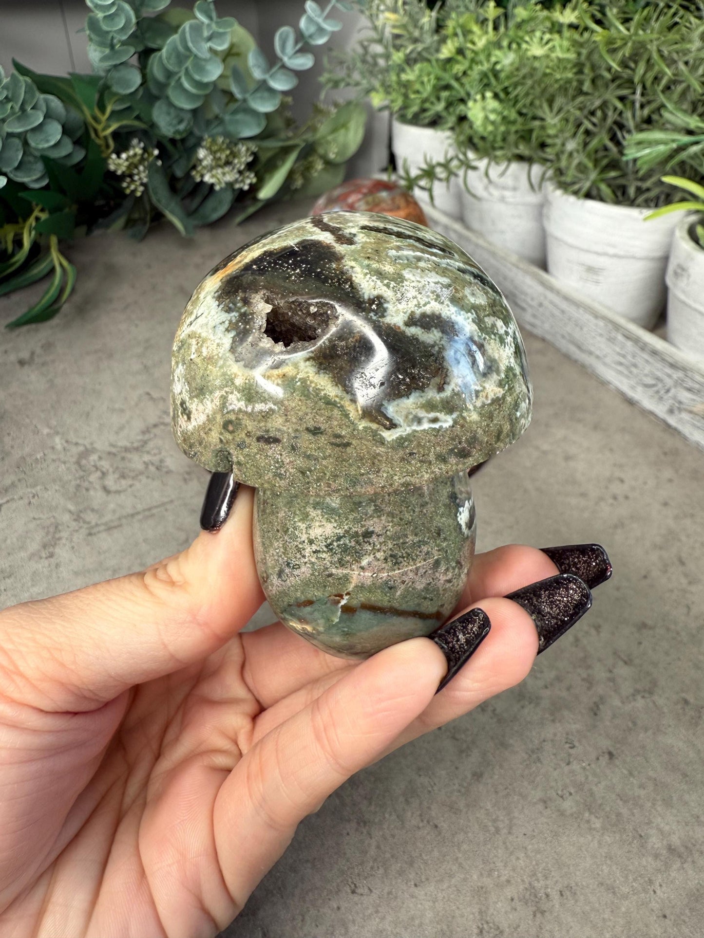 Ocean Jasper Mushroom Crystal Carvings - Multiple Sizes