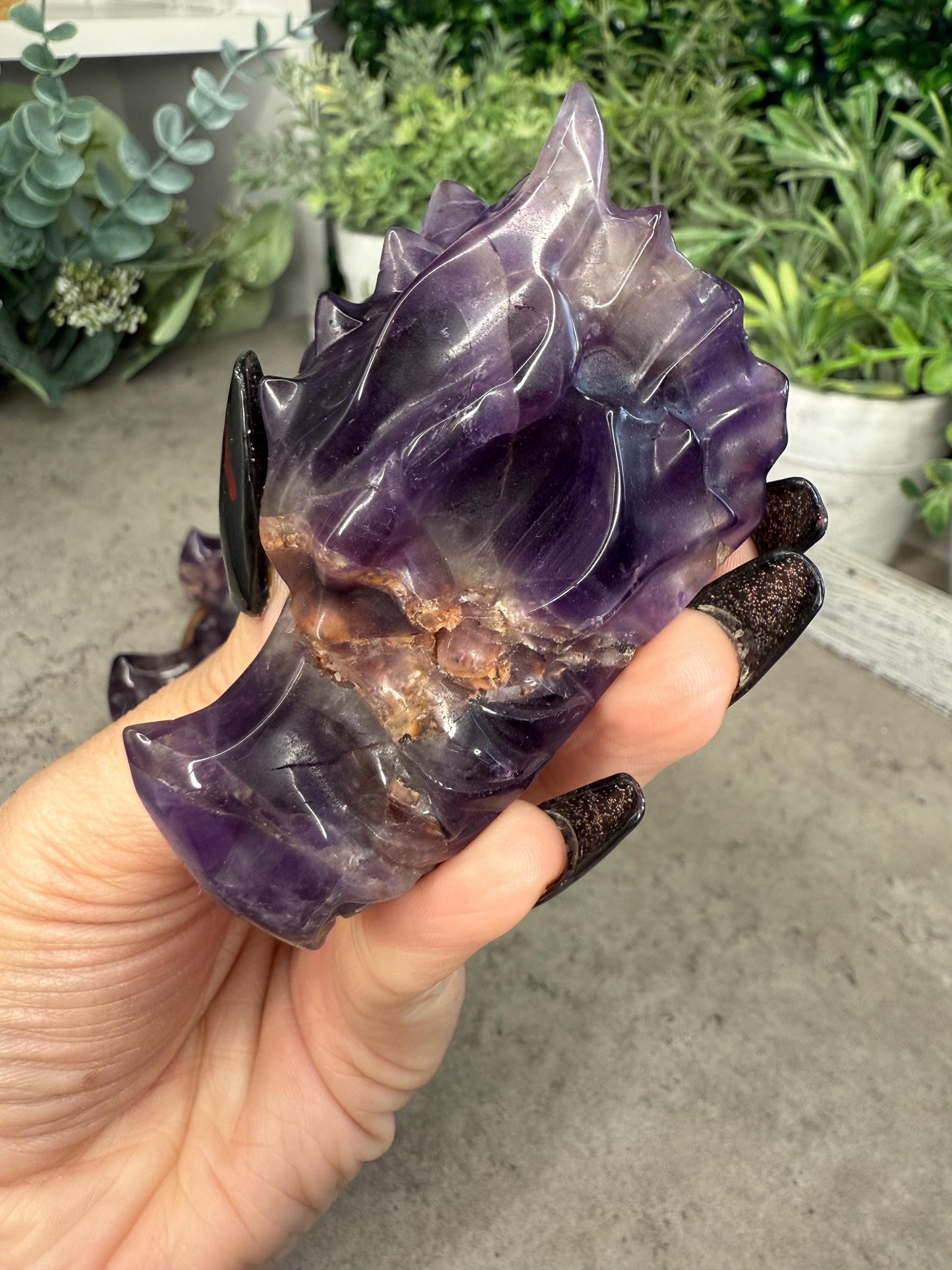 Amethyst Dragon Head Crystal Carvings