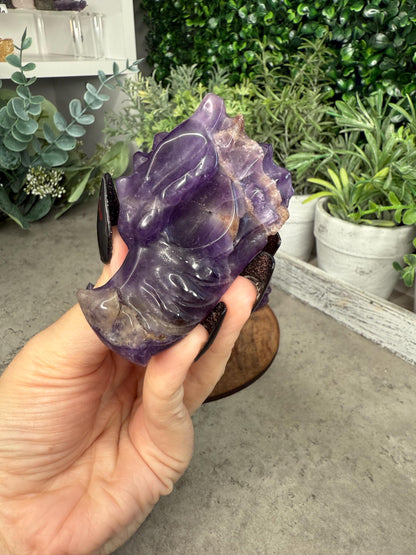 Amethyst Dragon Head Crystal Carvings