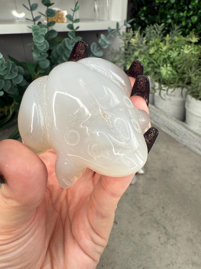 Agate Toad Frog Crystal Carvings some with druzy