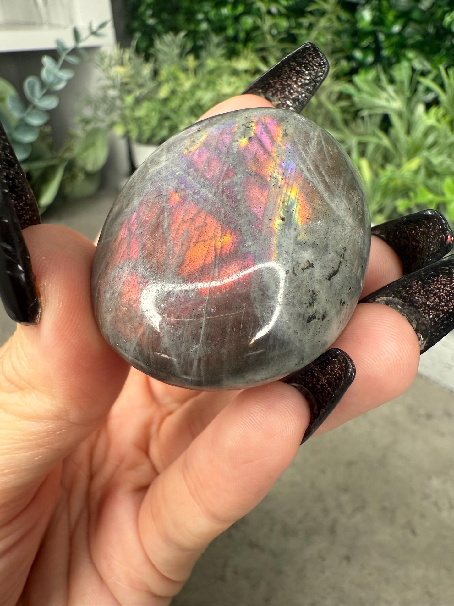 AAA Labradorite Crystal Palmstones Super Flashy