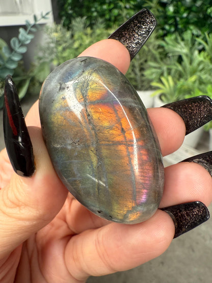 AAA Labradorite Crystal Palmstones Super Flashy