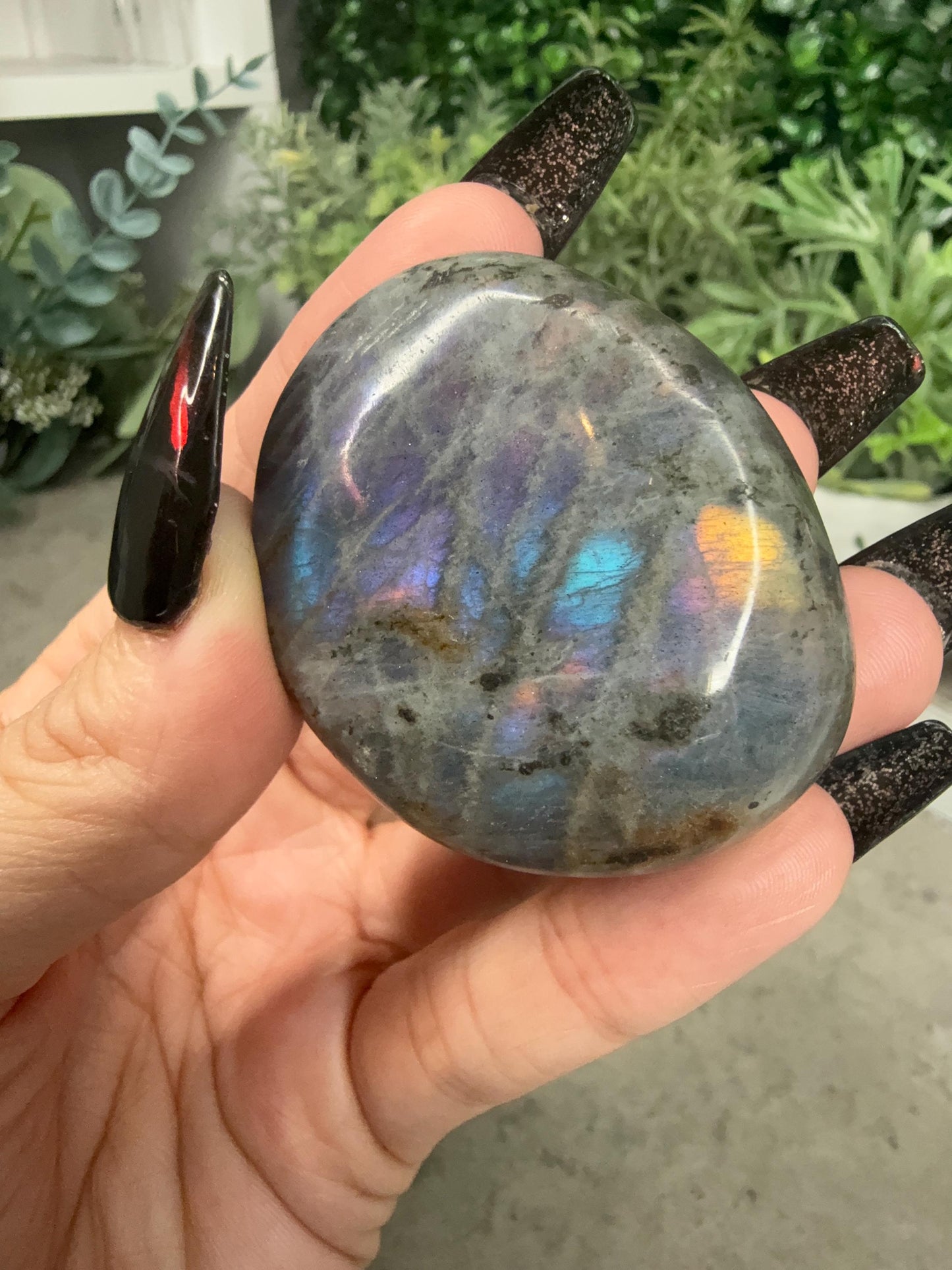 AAA Labradorite Crystal Palmstones Super Flashy