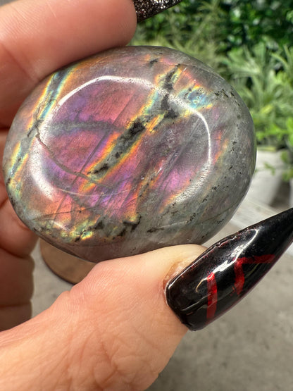 AAA Labradorite Crystal Palmstones Super Flashy