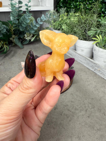 Chihuahua Dog Mini Crystal Carving