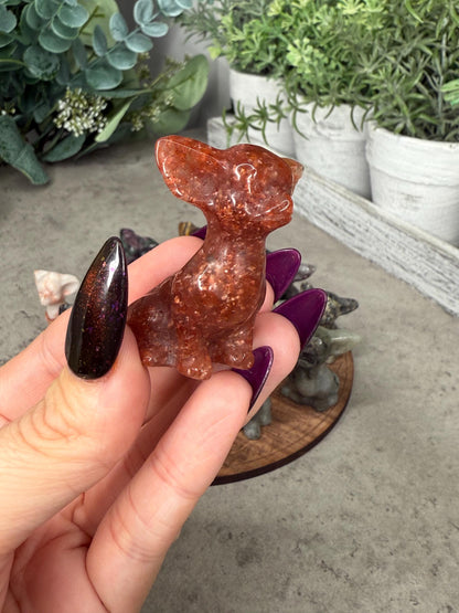 Chihuahua Dog Mini Crystal Carving