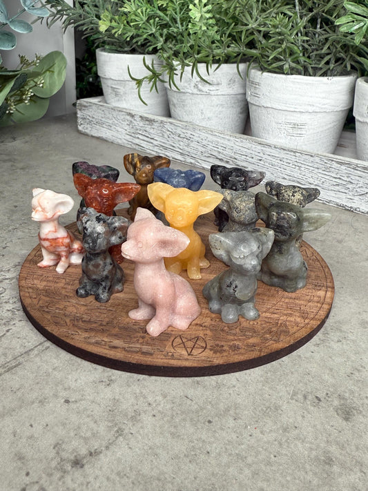 Chihuahua Dog Mini Crystal Carving