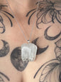Large Tooth Crystal Carving Pendant with chain