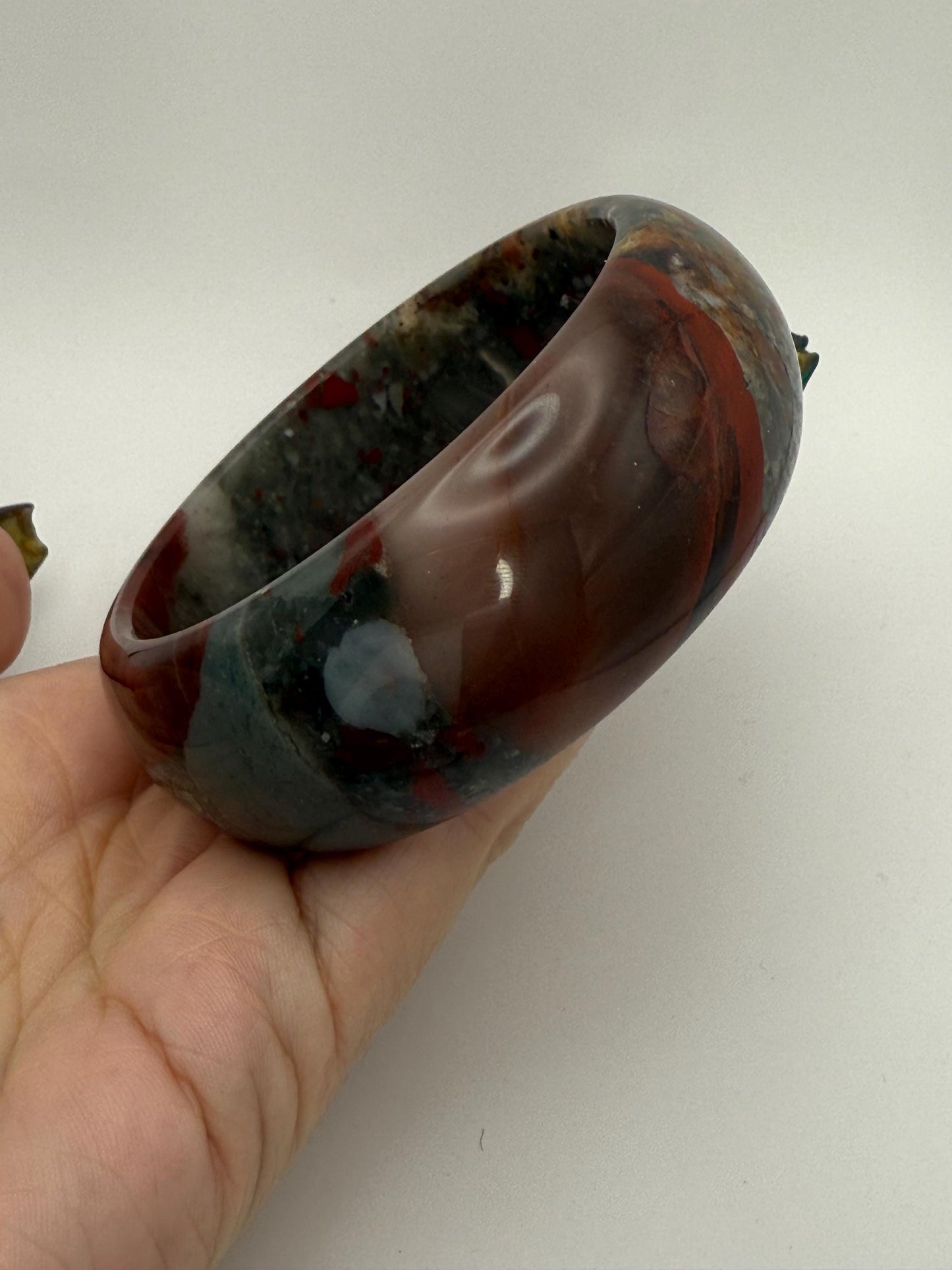 African Bloodstone Crystal Bangle Bracelets