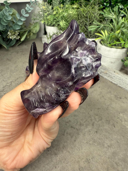 Amethyst Dragon Head Crystal Carvings