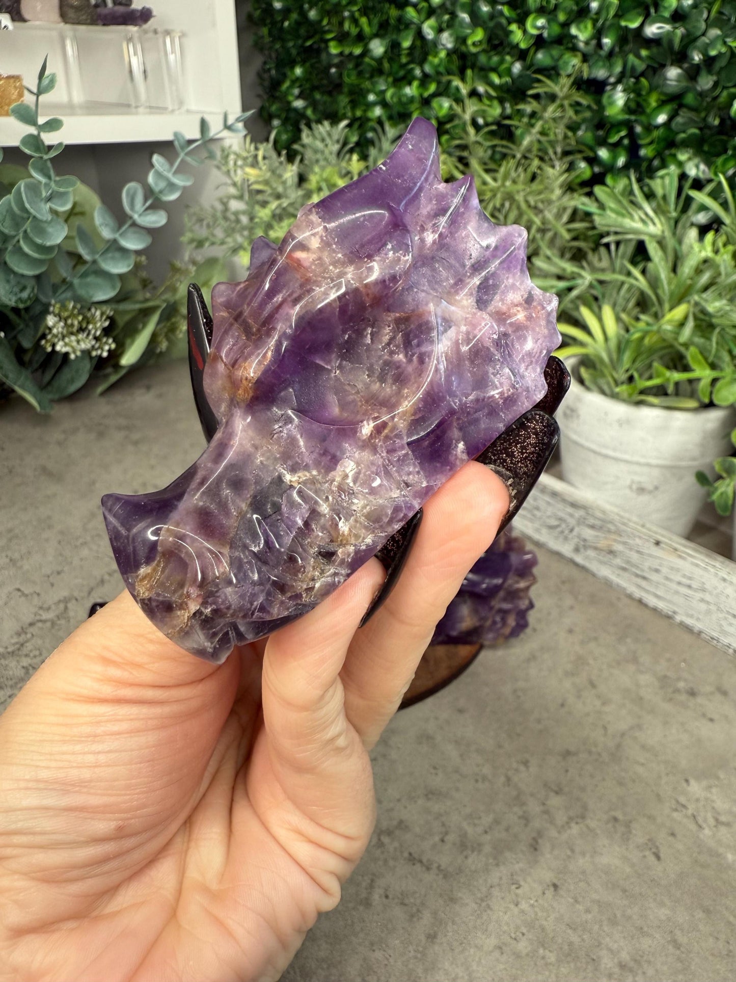 Amethyst Dragon Head Crystal Carvings