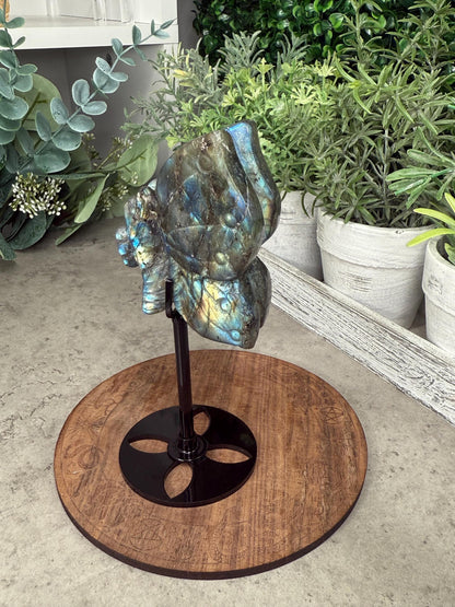 AAA Labradorite Butterfly Crystal Carving with Stand