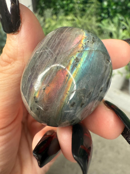 AAA Labradorite Crystal Palmstones Super Flashy