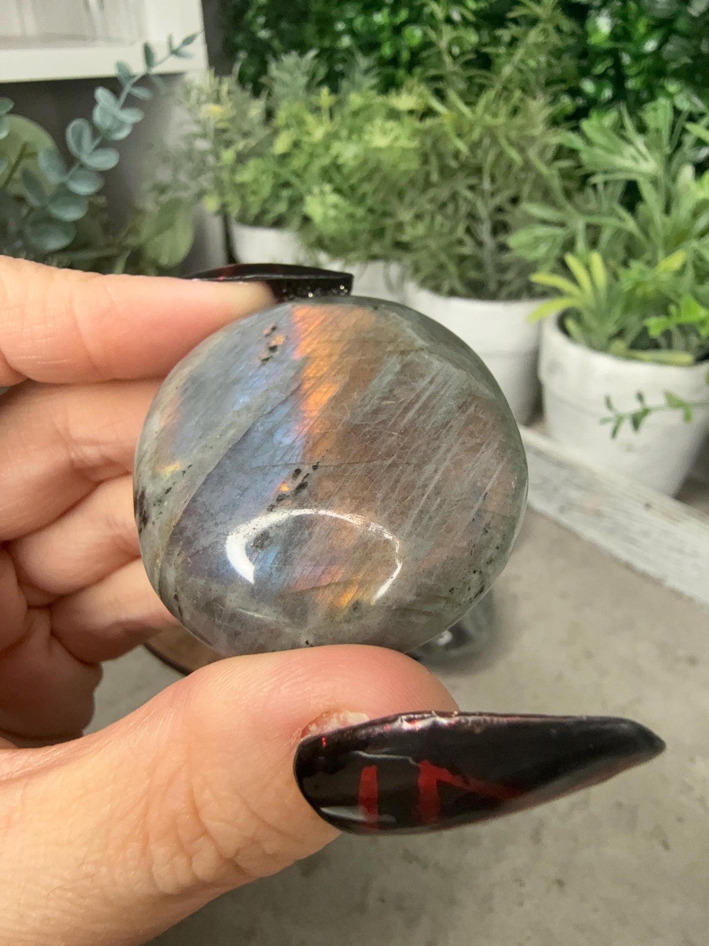 AAA Labradorite Crystal Palmstones Super Flashy