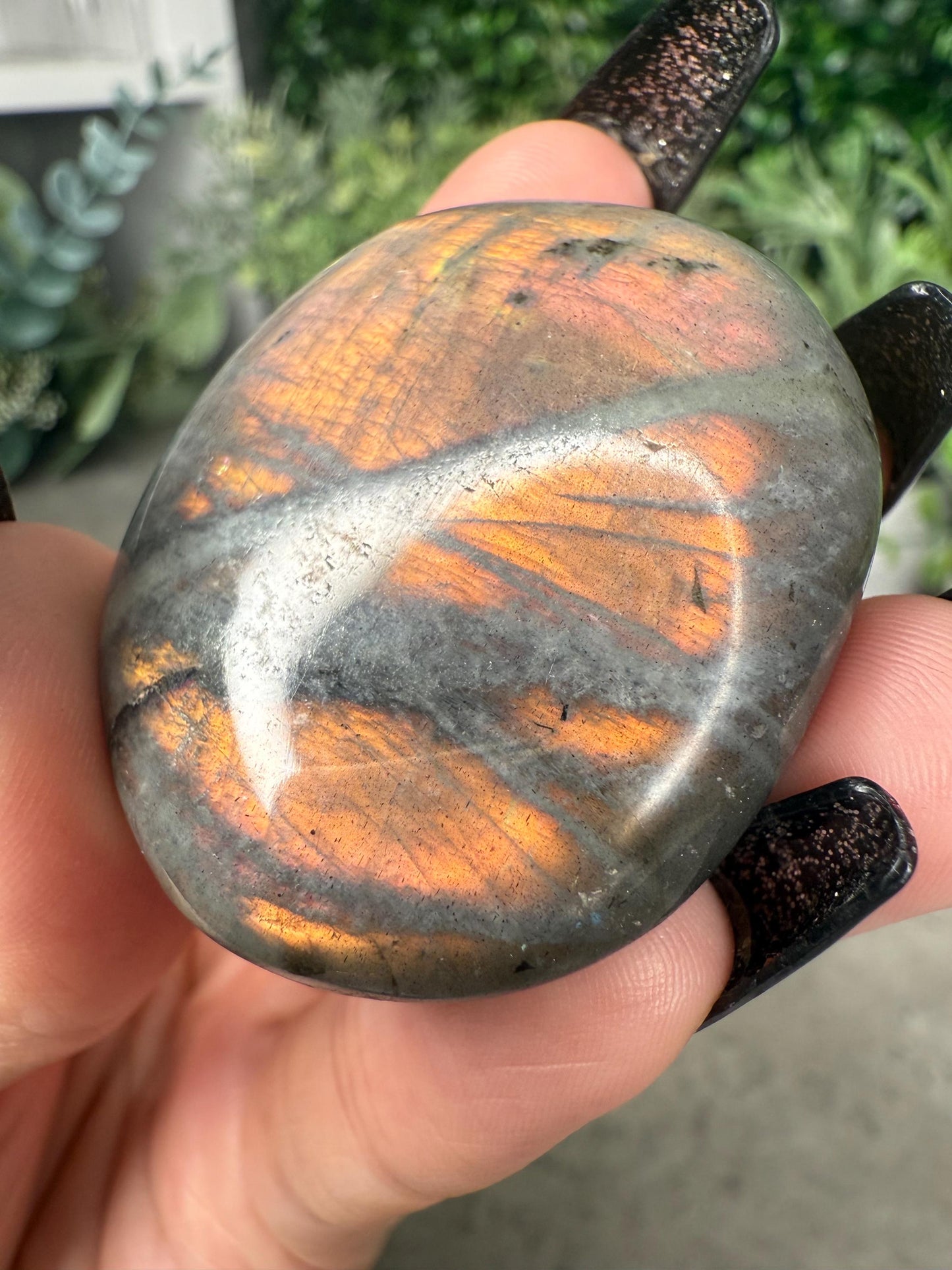 AAA Labradorite Crystal Palmstones Super Flashy