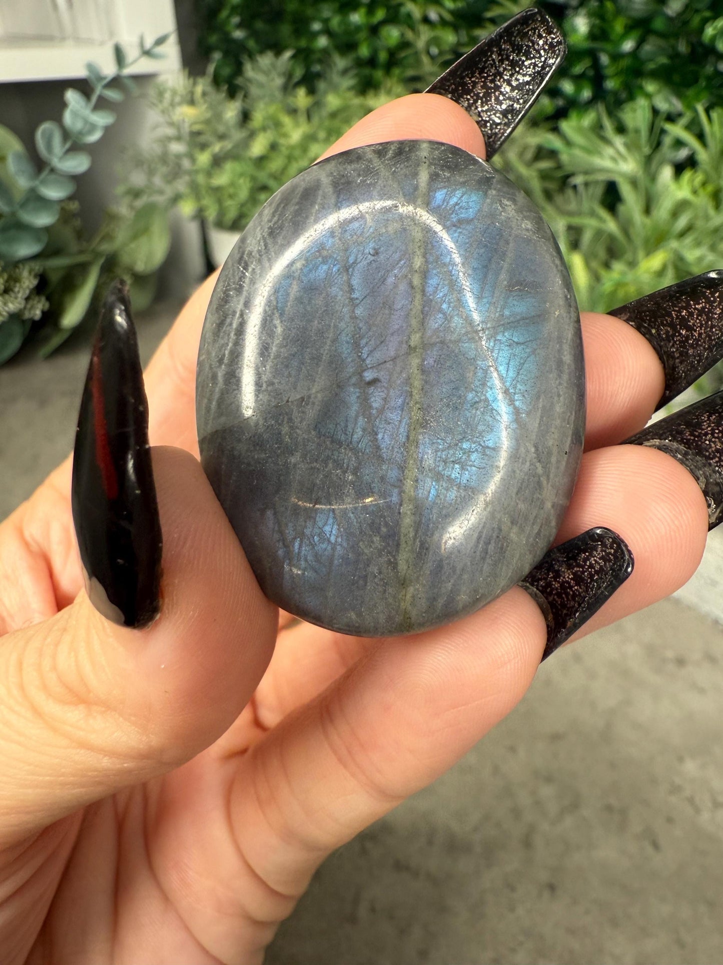AAA Labradorite Crystal Palmstones Super Flashy