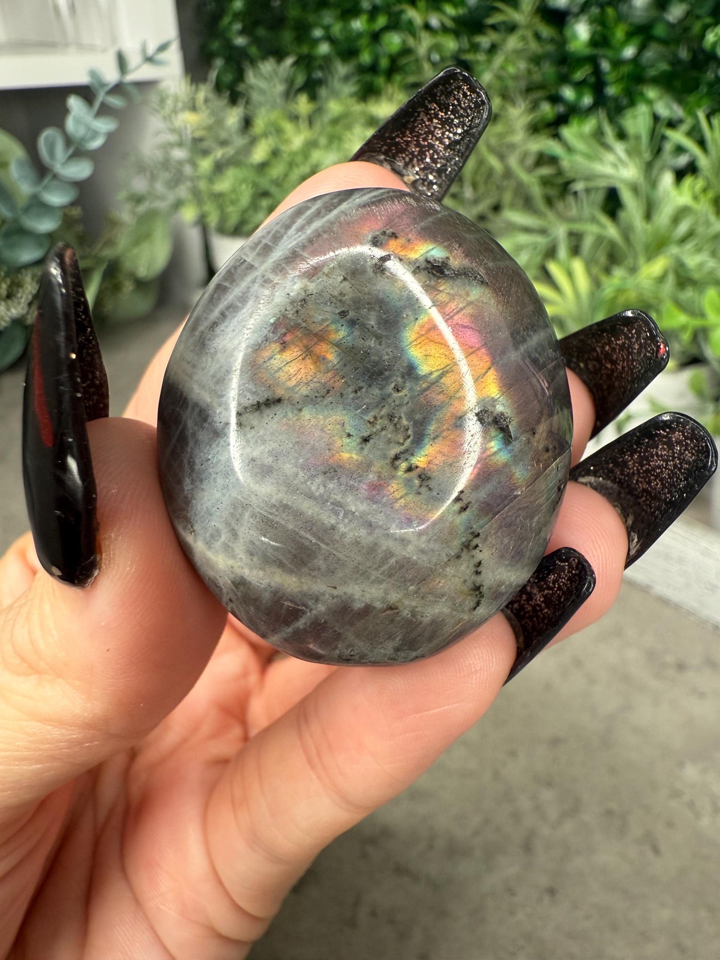 AAA Labradorite Crystal Palmstones Super Flashy