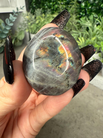 AAA Labradorite Crystal Palmstones Super Flashy